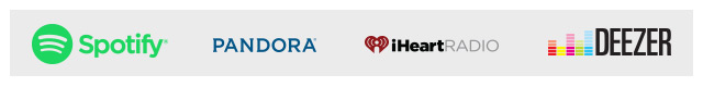 Spotify, Pandora, iHeartRadio and Deezer