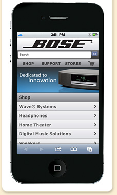 Bose mobile site