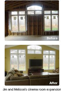Jim and Melissa's cinema room expansion